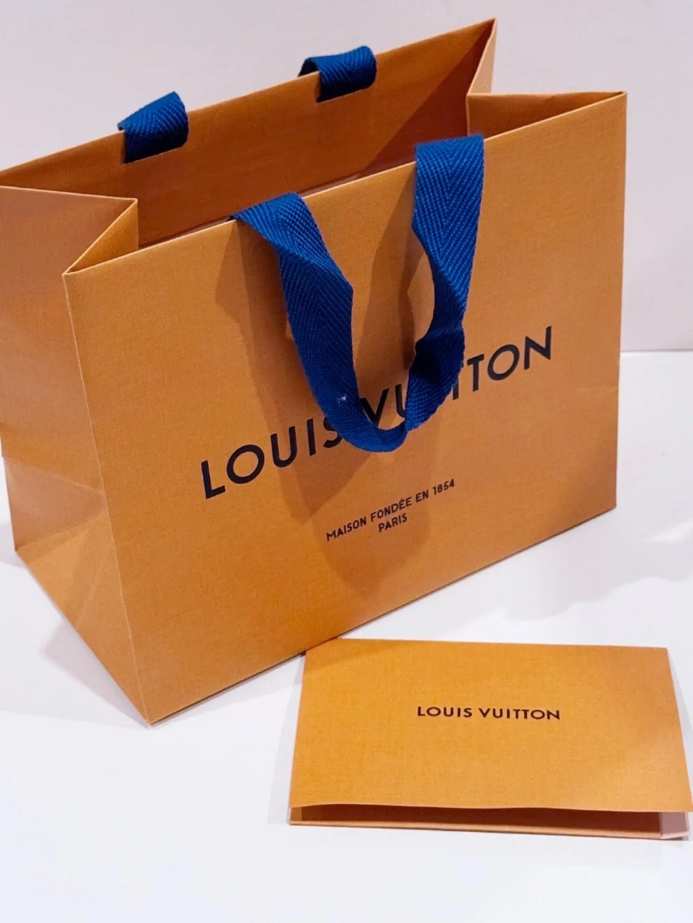 Louis Vuitton Orange Gift Bag + Small Drawer Box Ribbon Envelope Empty Set